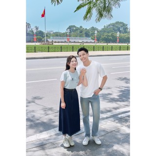Áo Thun Dáng Suông Tay Ngắn In Hình Sài Gòn Hà Nội, Áo Phông Nữ Cotton VIEN TRAN V61S25H038 (Tặng hộp, sticker)