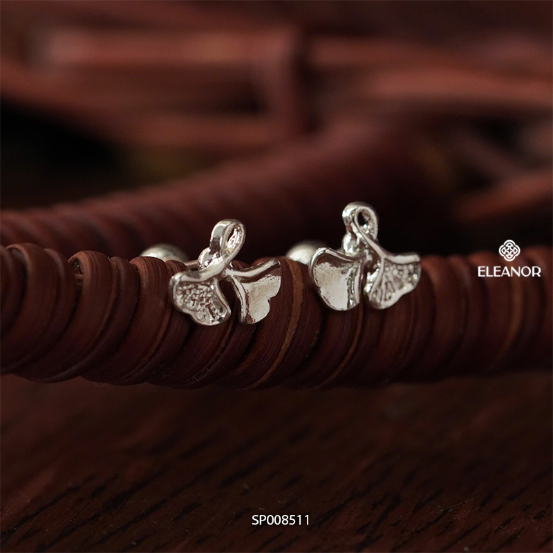 Bông tai nữ chuôi bạc 925 Eleanor Accessories hình lá bạch quả phụ kiện trang sức khuyên tai 8511