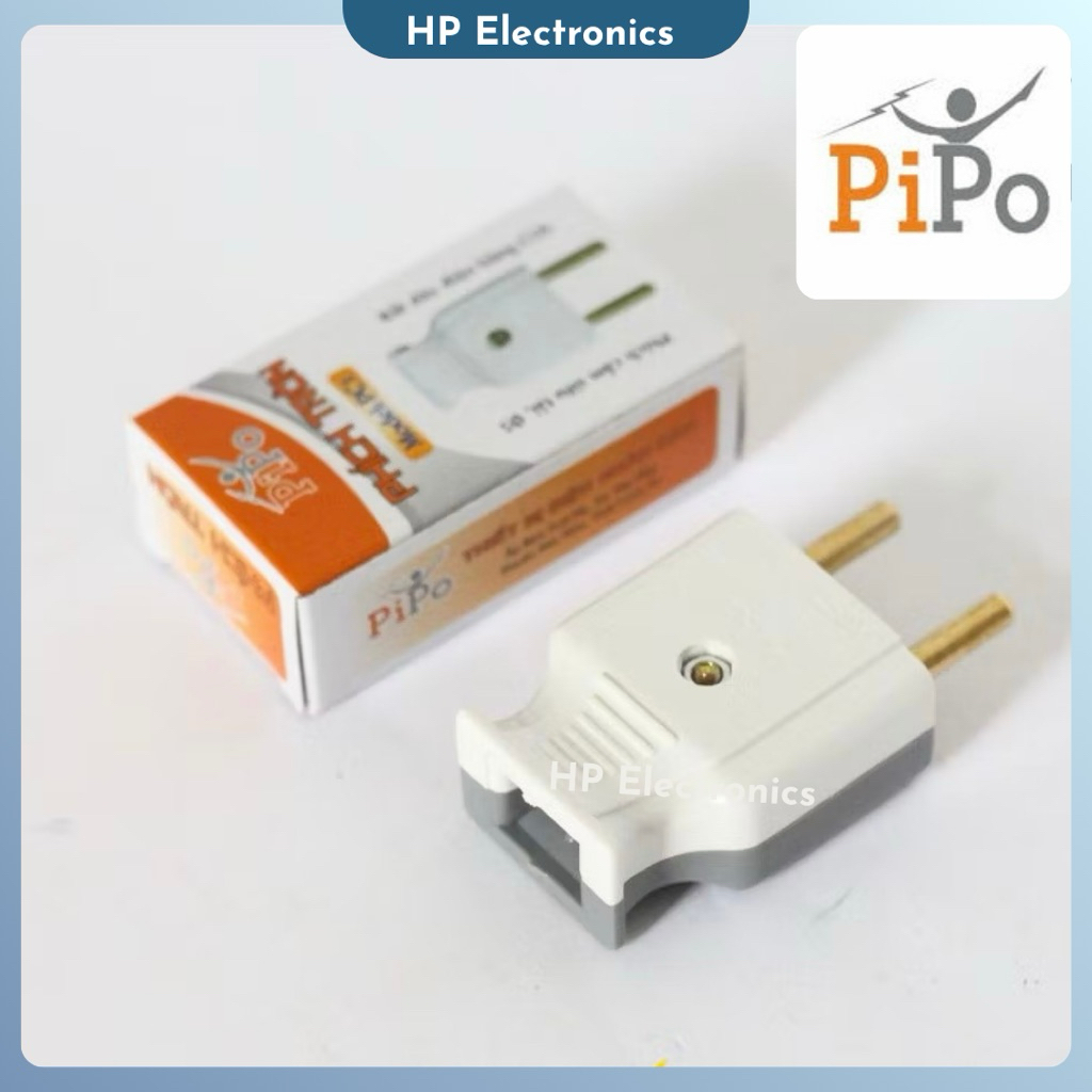 Phích cắm tròn chuôi đực siêu chịu tải 2000W PiPO loại tốt chân 5 ly