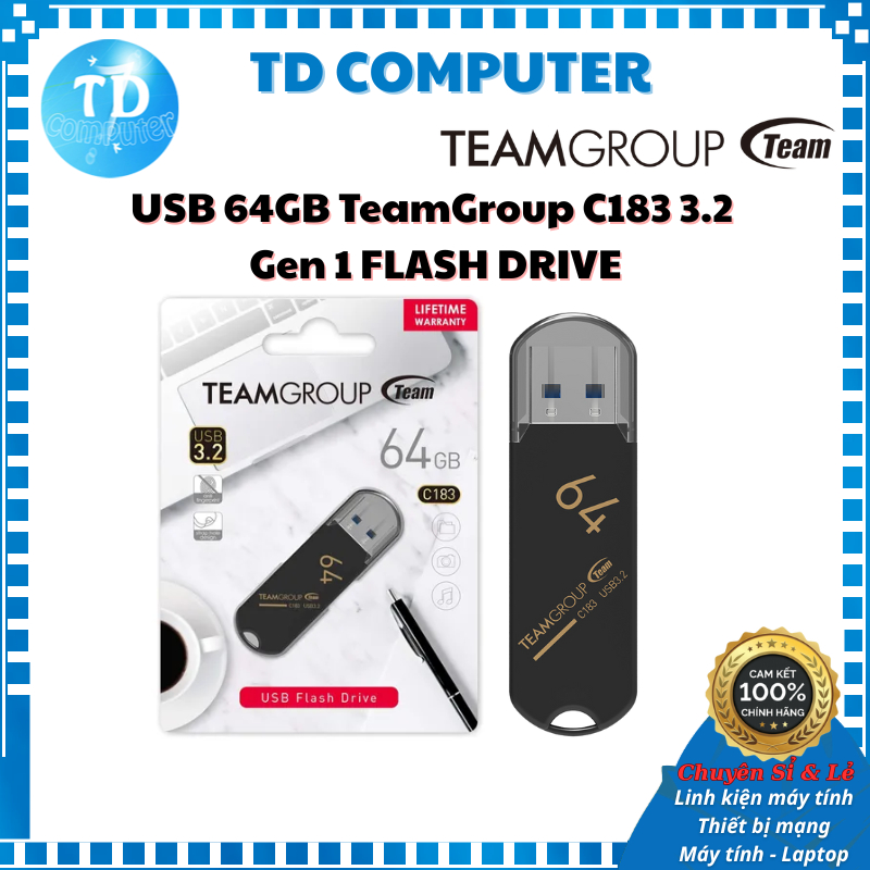 USB 64GB TeamGroup C183 3.2 Gen 1 FLASH DRIVE - Hàng chính hãng Viễn ...
