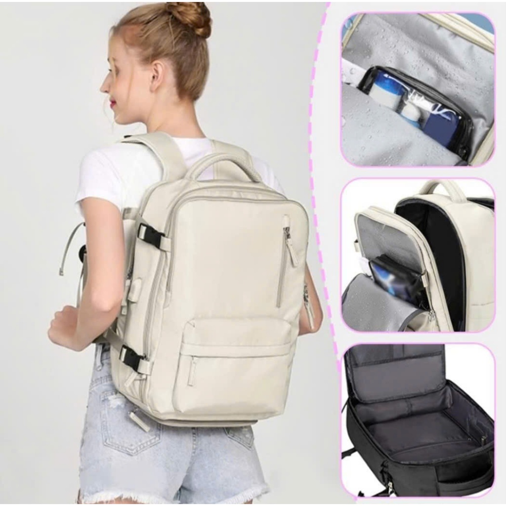 Balo du lịch cao cấp chống nước chống sốc laptop HADI có ngăn đựng giày riêng , Balo đựng laptop nữ nam B25