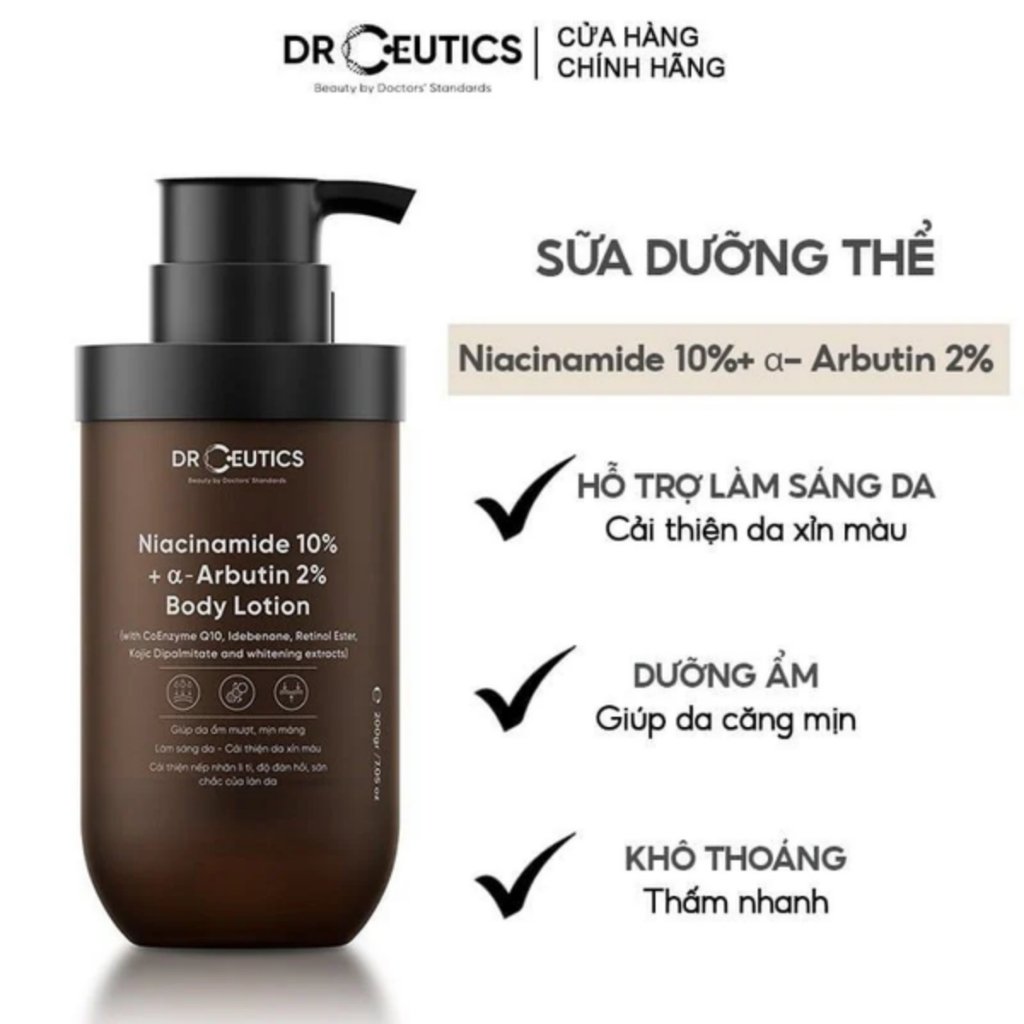 Sữa Dưỡng Thể Trắng Da DrCeutics Body Lotion Healthy White - 200g
