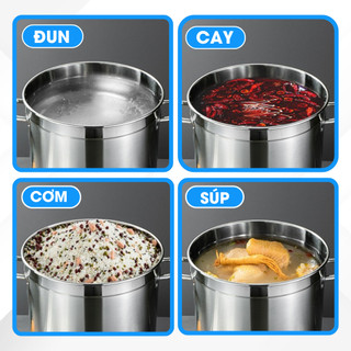 Nồi cao Inox 100% Luộc gà cao cấp Nấu Bún Phở,Dùng Cho Bếp Gas Bếp Từ, kích thước 30×30，35x35，40x40