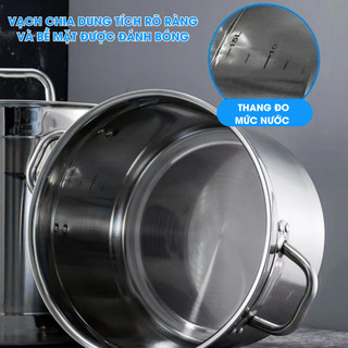 Nồi cao Inox 100% Luộc gà cao cấp Nấu Bún Phở,Dùng Cho Bếp Gas Bếp Từ, kích thước 30×30，35x35，40x40