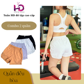 [COMBO] 2 Quần Thể Thao Điều Hòa Nữ Tập Gym Yoga Chạy Bộ Vải Co Giãn Mềm Mịn Mát Tôn Dáng
