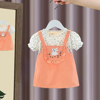 Váy bé gái thêu thỏ dễ thương 7-11kg BÍ NGÔ NHỎ thời trang bé gái Hàn Quốc xinh xắn D1007