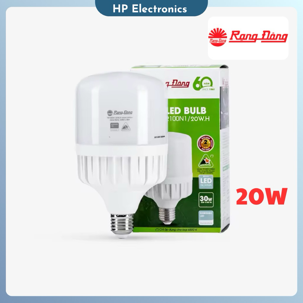 [ Chính Hãng ] Bóng đèn Led Rạng Đông, bóng đèn trụ BULB 20W 30W 50W