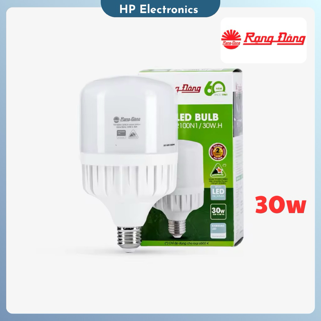 [ Chính Hãng ] Bóng đèn Led Rạng Đông, bóng đèn trụ BULB 20W 30W 50W
