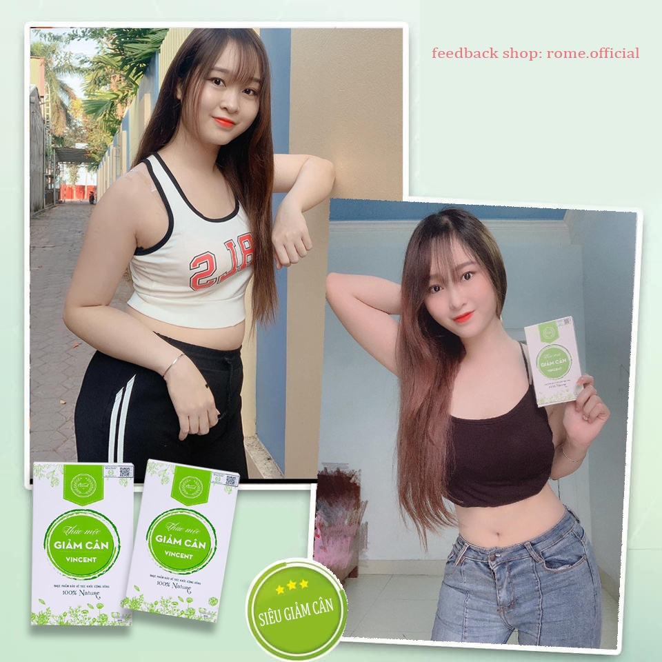 Trà Thảo Mộc Giảm cân VINCENT Chính Hãng Liệu trình 15 ngày tặng 10 viên detox giảm mỡ bụng cấp tốc