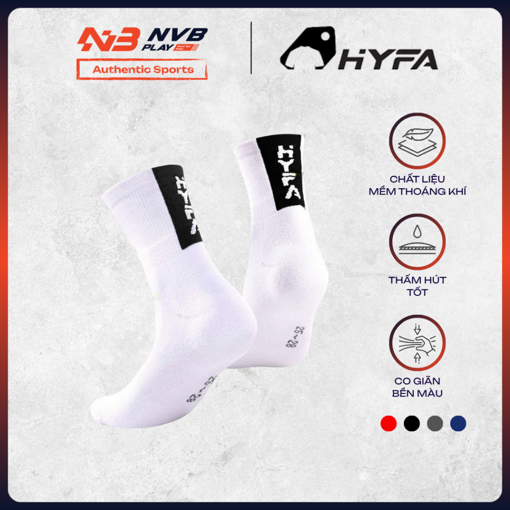 Vớ Thể Thao HYFA 2025 (25 - 28cm) - Thấm Hút Mồ Hôi, Thoáng Mát - Hàng ...
