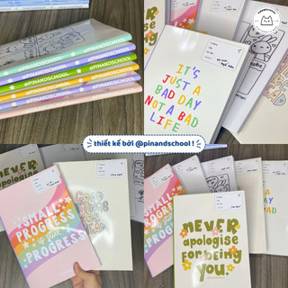[LẺ] Giấy Bao Tập, Bao Vở, Bao Sách Câu Nói Động Lực Học Motivational Quotes | Thiết kế bởi Pinandschool