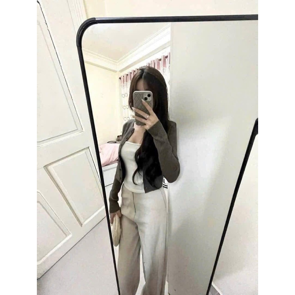 Áo len cadigan mùa thu( ib xem ảnh thật ) ( sẵn nâu L ) | BigBuy360 - bigbuy360.vn