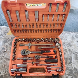 Bộ dụng cụ sửa chữa 94 chi tiết hãng KAPUSI K-9828 hệ 1/2 và 1/4 inch, thép Cr-v