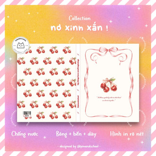 [LẺ] Giấy Bao Tập, Bao Vở, Bao Sách Nơ Coquette Style Xinh Xắn Giấy Bóng Dày Chất Lượng | Thiết kế bởi Pinandschool