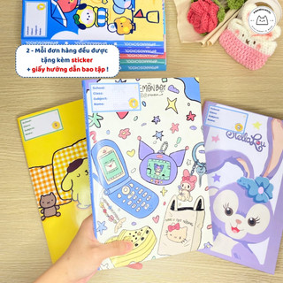 [LẺ] Giấy Bao Tập, Bao Vở, Bao Sách Hoạ Tiết Sanrio, Kuromi, Cinnamoroll | Thiết kế bởi Pinandschool