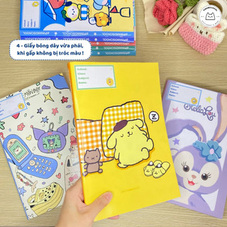 [LẺ] Giấy Bao Tập, Bao Vở, Bao Sách Hoạ Tiết Sanrio, Kuromi, Cinnamoroll | Thiết kế bởi Pinandschool