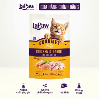 Pate Mèo LaPaw Thịt Thật Dạng Thạch Cho Mèo Mọi Lứa Tuổi 70g