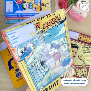 [LẺ] Giấy Bao Tập, Bao Vở, Bao Sách Phong Cách Vintage Giấy Bóng Dày Chất Lượng | Thiết kế bởi Pinandschool