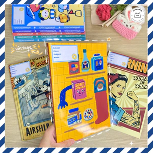 Giấy Bao Tập, Bao Vở, Bao Sách Phong Cách Vintage Giấy Bóng Dày Chất Lượng | Thiết kế bởi Pinandschool
