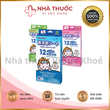 ✅ Dán Hạ Sốt Cooltana cho trẻ em Công Nghệ Nhật Bản, miếng dán hạ sốt cho bé dán hạ nhiệt độ (Hộp 6 miếng)