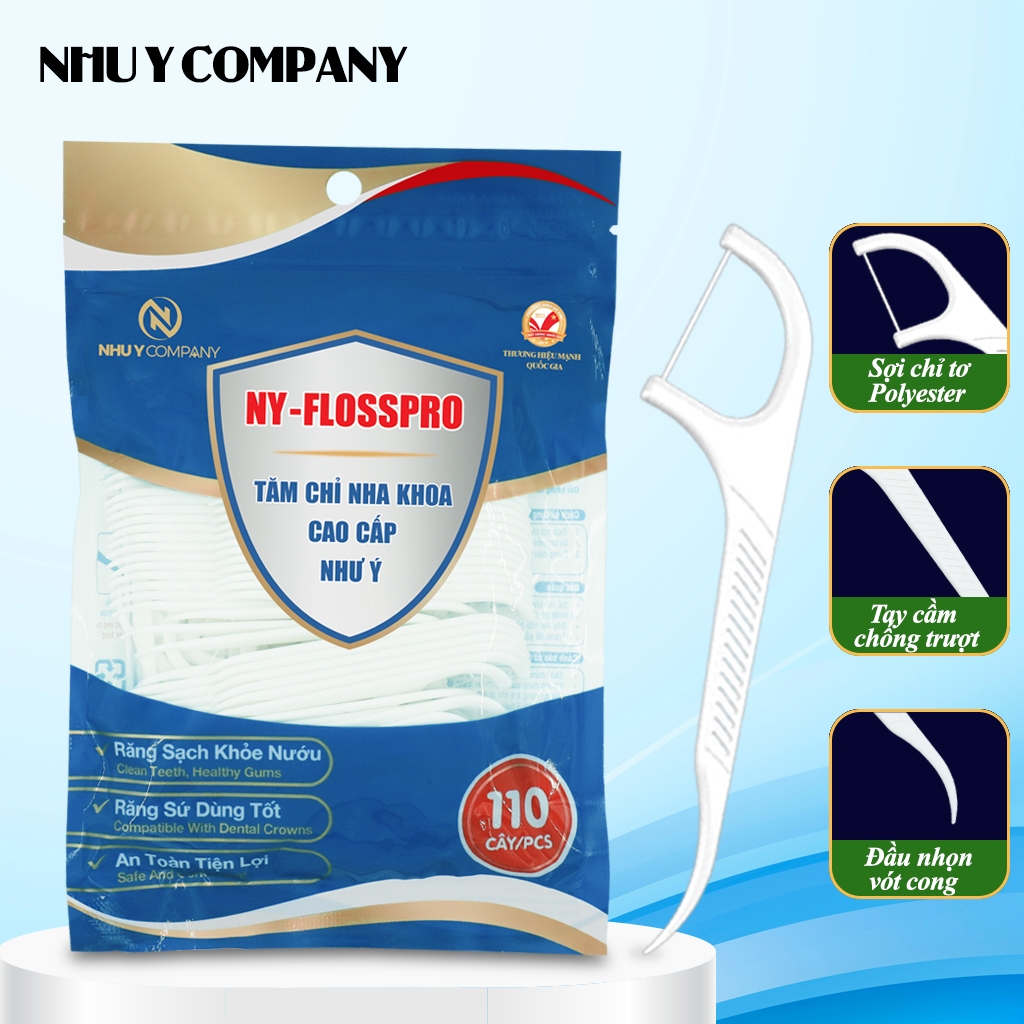 [Combo 6] Bịch tăm chỉ nha khoa cao cấp NY-FLOSSPRO bịch 110 cây an toàn và tiện lợi | Như Ý Company
