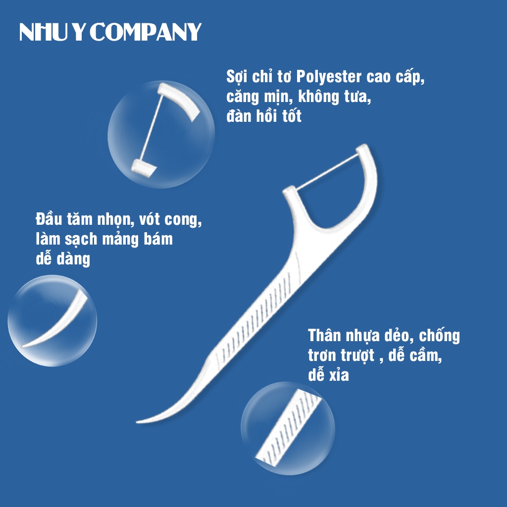 [Combo 6] Bịch tăm chỉ nha khoa cao cấp NY-FLOSSPRO bịch 110 cây an toàn và tiện lợi | Như Ý Company