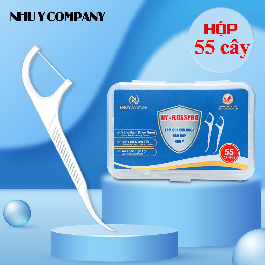 [Combo 6] Hộp tăm chỉ nha khoa cao cấp NY-FLOSSPRO hộp 55 cây an toàn và tiện lợi | Như Ý Company