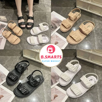 Giày Nữ Đẹp Sandal Quai Nhún Basic Thời Trang, Sandal Quai Hậu Đế Bằng Chống Trơn