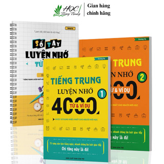 Bộ sách tiếng Trung luyện nhớ 4000 từ vựng và ví dụ cho người mới học ( gồm 3 cuốn)