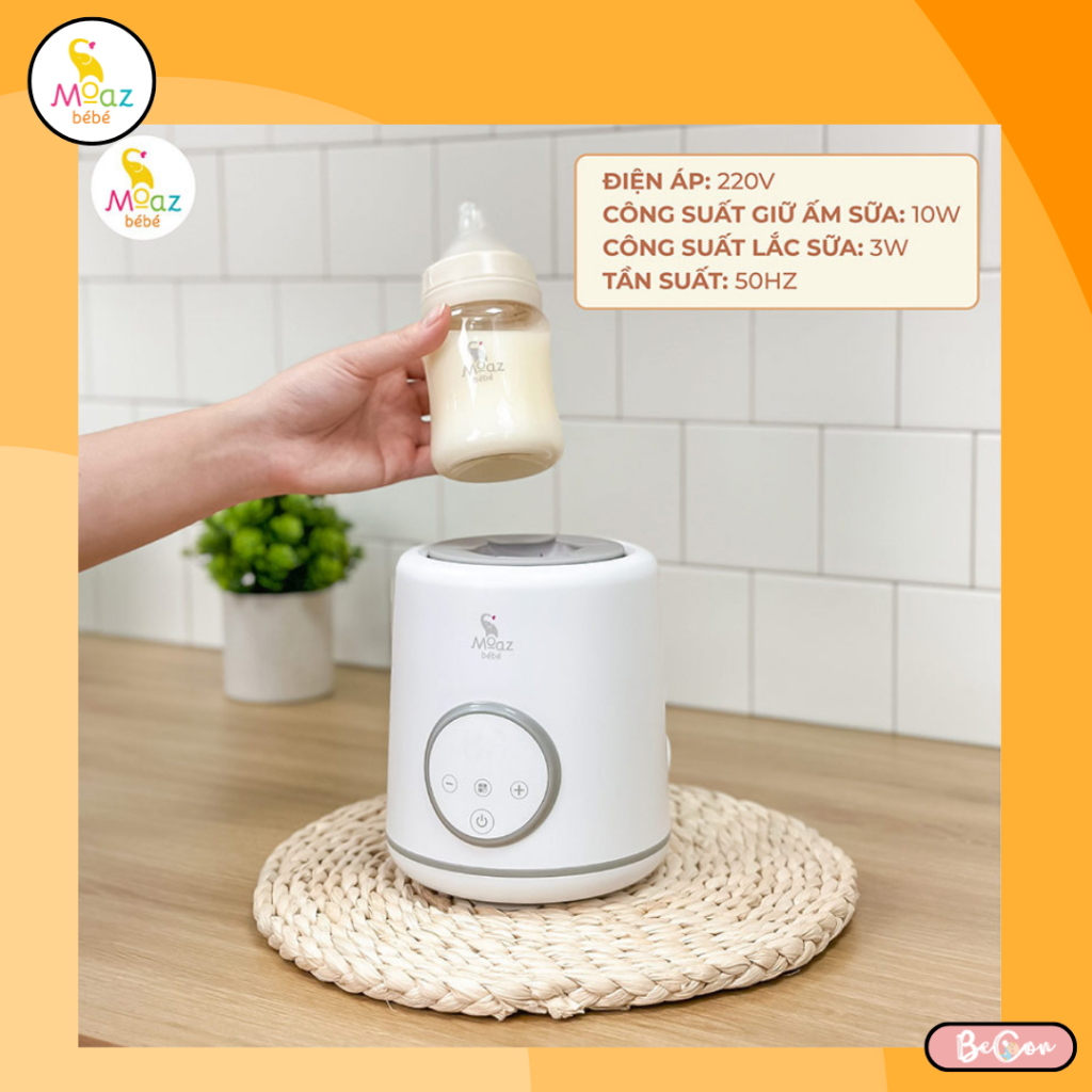 Máy lắc sữa thông minh Moaz BéBé MB079, giữ ấm sữa và lắc sữa đều sữa mà không bị vón cục