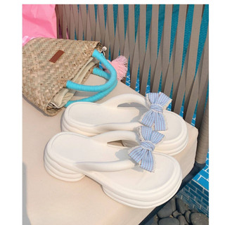 Dép kẹp nữ, Dép đi biển XIXITIAO [mẫu 2025] Mita đế cao 5cm phối nơ dễ thương DK-06