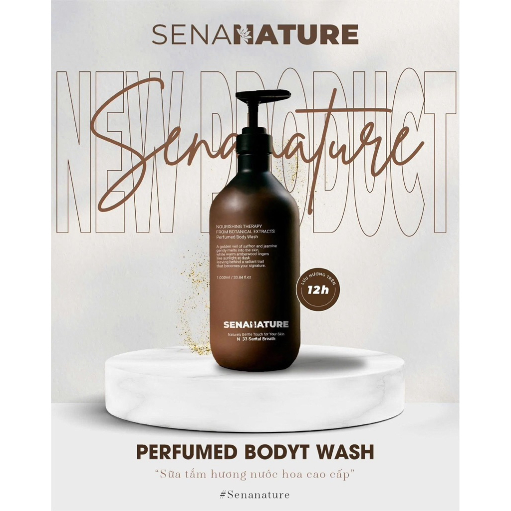(Tặng quà) Sữa tắm senanature nourishing therapy from botanical extracts perfumed body wash 500ml/1L 2028 HQ  IS180