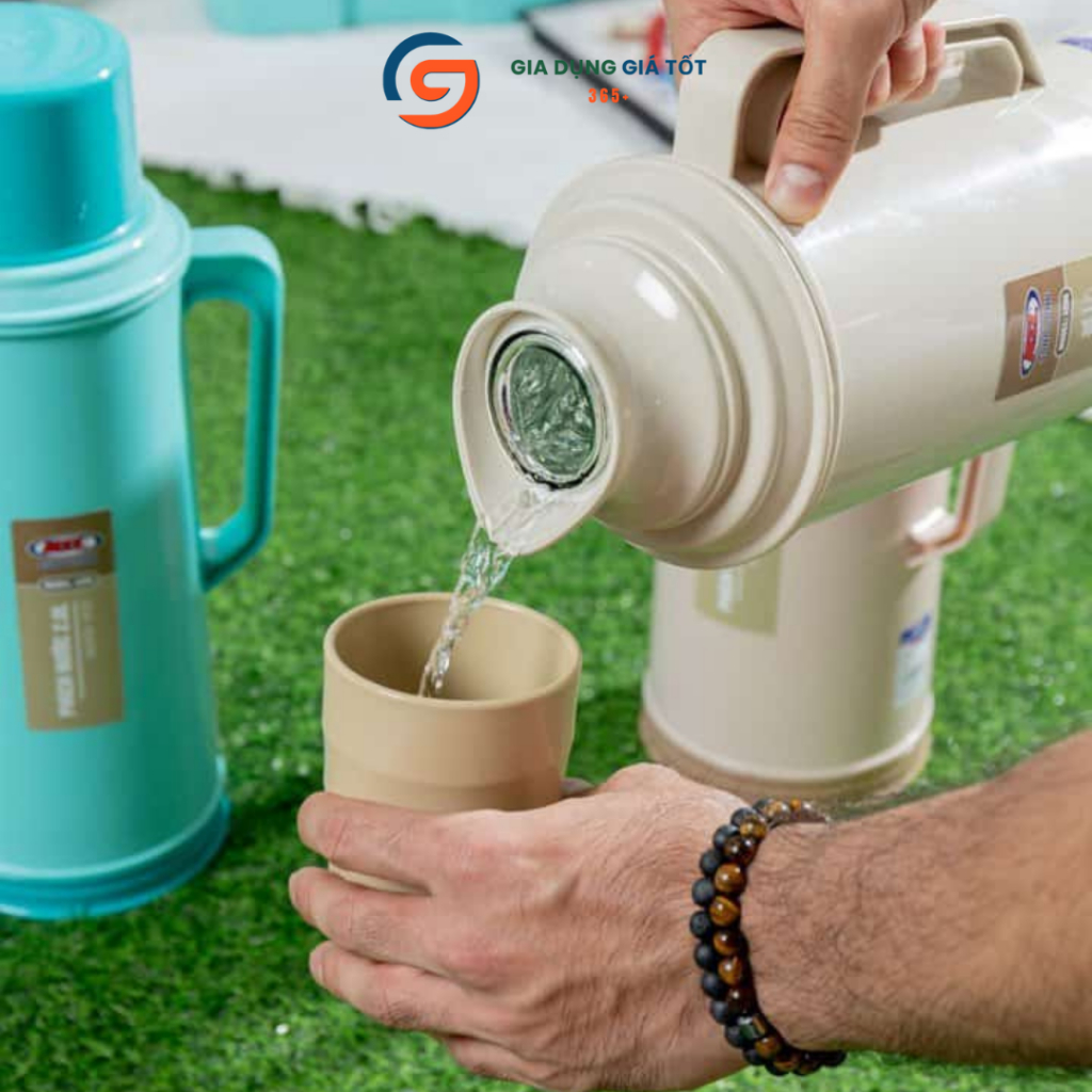 [HỎA TỐC HN] Phích nước nóng 2L Song Long, ruột thủy tinh giữ nhiệt lâu, phích giữ nhiệt nắp kín