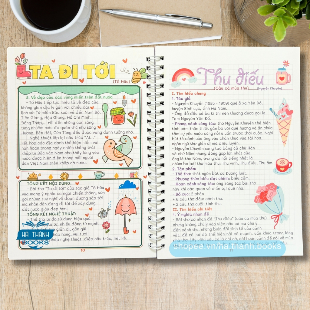 Sổ tay Take Note Văn lớp 8 chương trình Kết Nối Tri Thức | Sổ ghi nhớ ôn tập Ngữ văn 8 in màu