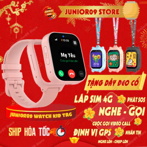 Đồng Hồ Thông Minh Trẻ em JUNIOR09 WATCH KID TAG Lắp Sim 4G - Nghe Gọi - Video Call - Định vị GPS