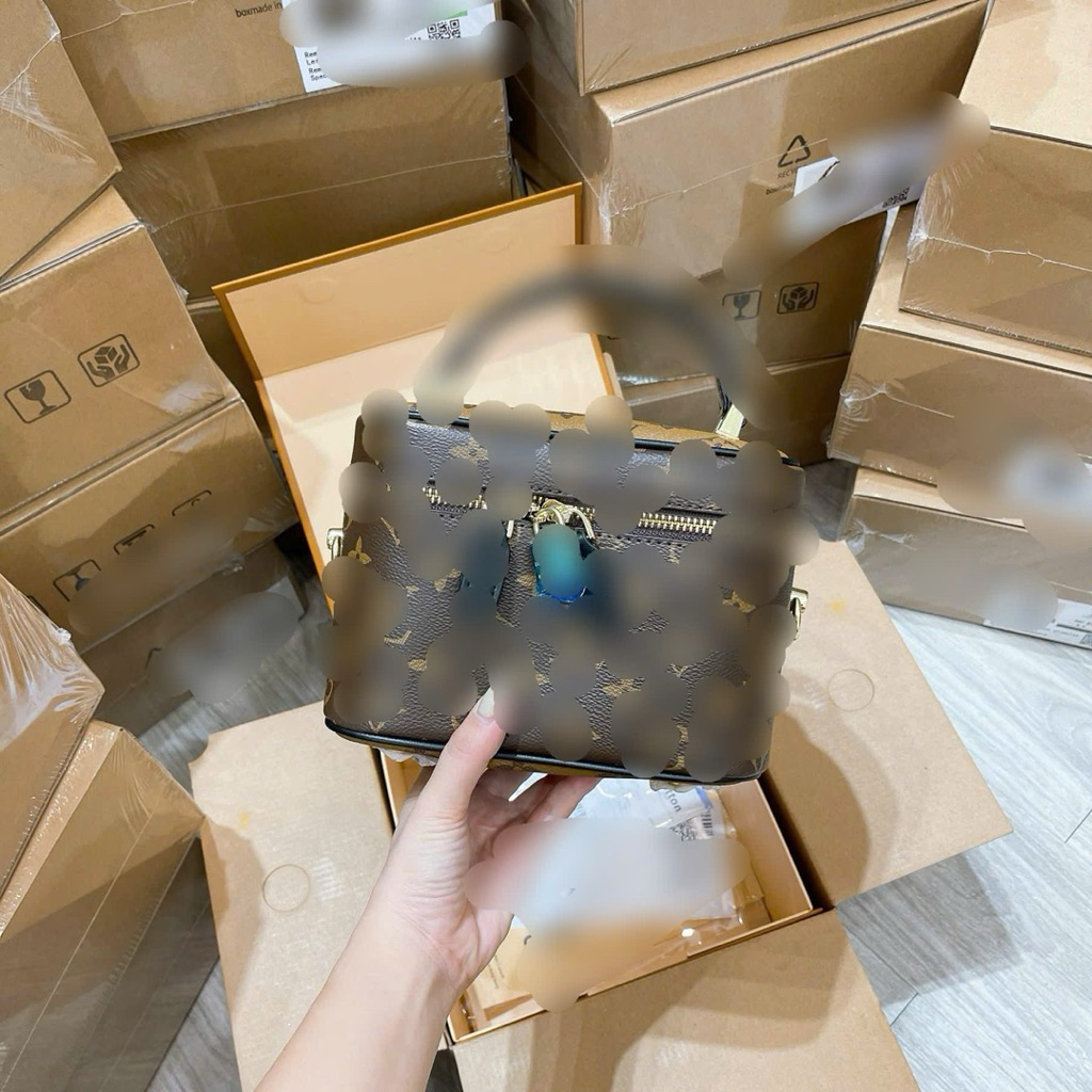 (Full-Box) Túi cốp vuông size 16-20 cm TẶNG Ổ + CHÌA KHOÁ cầm tay đeo chéo siêu xinh sang chảnh