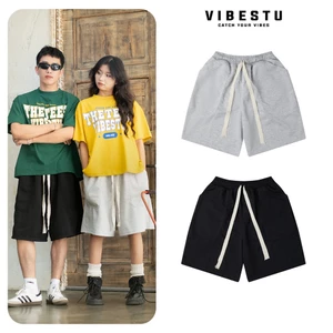 Quần Short Lửng Vải Nỉ 2 Da Local Brand VIBESTU - Quần Short Baggy Form Unisex Nam Nữ