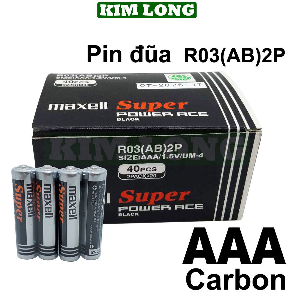 Hộp 40 viên / 60 viên pin AAA maxell R03(AB)2P,pin đũa SealPower R03SU ...