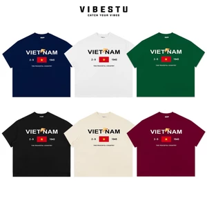Áo Thun Local Brand VIBESTU " Quốc Khánh 2-9 " Form Big Boxy Rộng Unisex 250Gsm 100% Cotton