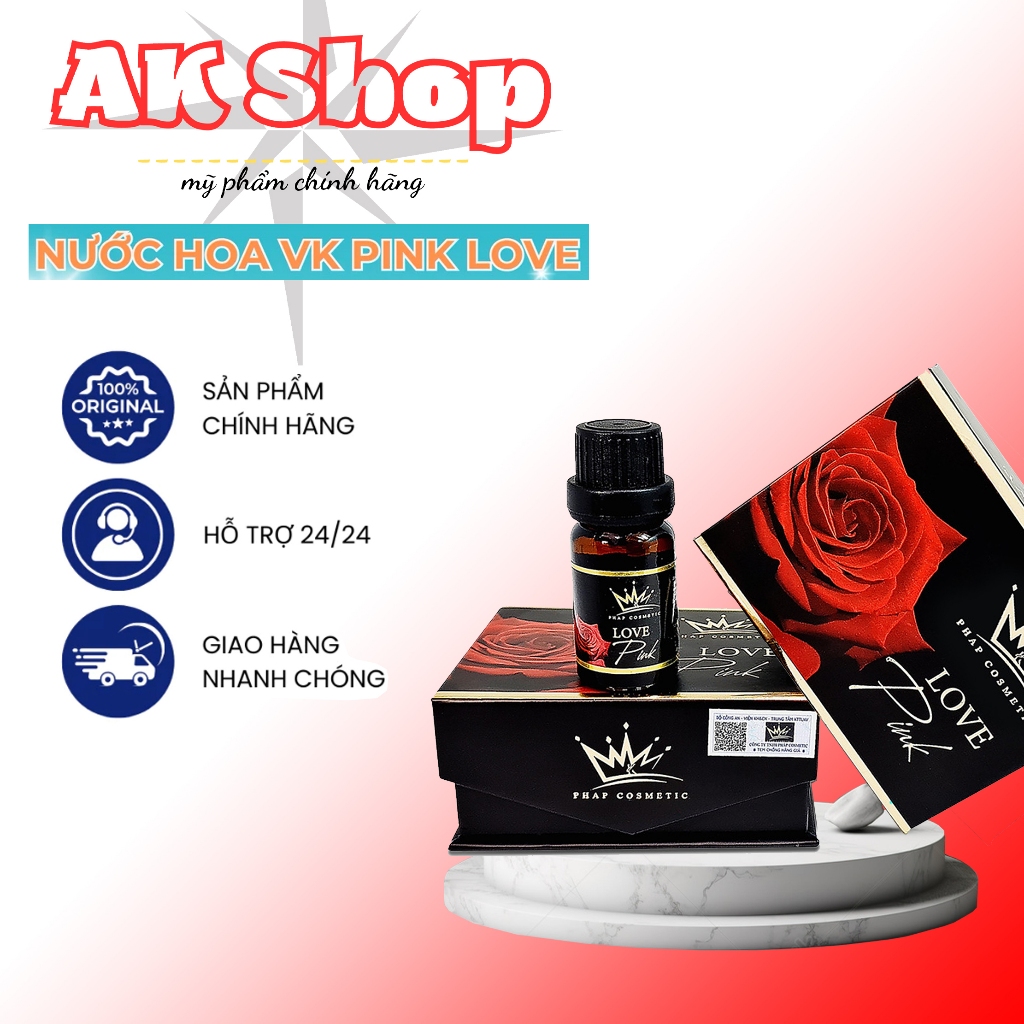 Nước Hoa Vùng Kn Pháp Cosmetic 10ml LOVE PINK ROSE, hương thơm quyến rũ, dịu nhẹ trên 24h MiCha Beauty