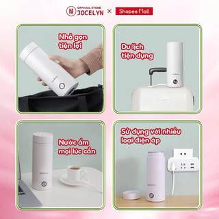 Bình Đun Nước Siêu Tốc Mini Cầm Tay JOCELYN, Bình Nước Giữ Nhiệt Nhỏ Gọn, Inox 304, Dung Tích 400ml.