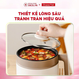 Nồi Điện Đa Năng Chính Hãng JOCELYN Lẩu Điện 1.8L Chống Dính Công Suất 600W Nấu Lẩu Kèm Xửng Hấp