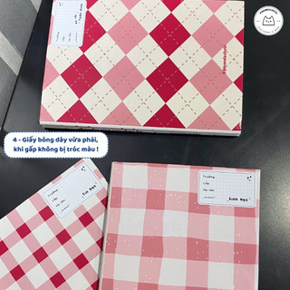 [LẺ] Giấy Bao Tập, Bao Vở, Bao Sách Đỏ Cherry Rực Rỡ Giấy Bóng Dày Chất Lượng | Thiết kế bởi Pinandschool