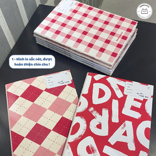 [LẺ] Giấy Bao Tập, Bao Vở, Bao Sách Đỏ Cherry Rực Rỡ Giấy Bóng Dày Chất Lượng | Thiết kế bởi Pinandschool
