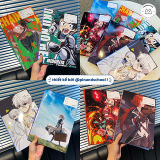 [LẺ] Giấy Bao Tập, Bao Vở, Bao Sách Nhân Vật Anime Character Mix Giấy Bóng Dày Chất Lượng | Thiết kế bởi Pinandschool