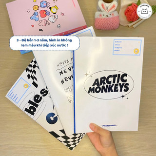 [LẺ] Giấy Bao Tập, Bao Vở, Bao Sách Hoạ Tiết Black & White Đen Trắng | Thiết kế bởi Pinandschool