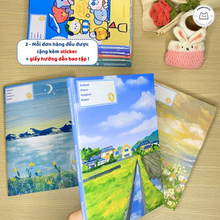 [LẺ] Giấy Bao Tập, Bao Vở, Bao Sách Chủ Đề Phong Cảnh Tươi Sáng Giấy Bóng Dày Chất Lượng | Thiết kế bởi Pinandschool
