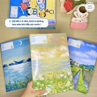 [LẺ] Giấy Bao Tập, Bao Vở, Bao Sách Chủ Đề Phong Cảnh Tươi Sáng Giấy Bóng Dày Chất Lượng | Thiết kế bởi Pinandschool