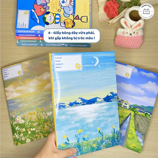[LẺ] Giấy Bao Tập, Bao Vở, Bao Sách Chủ Đề Phong Cảnh Tươi Sáng Giấy Bóng Dày Chất Lượng | Thiết kế bởi Pinandschool