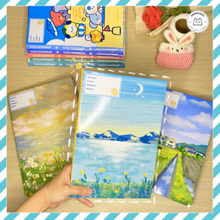 [LẺ] Giấy Bao Tập, Bao Vở, Bao Sách Chủ Đề Phong Cảnh Tươi Sáng Giấy Bóng Dày Chất Lượng | Thiết kế bởi Pinandschool